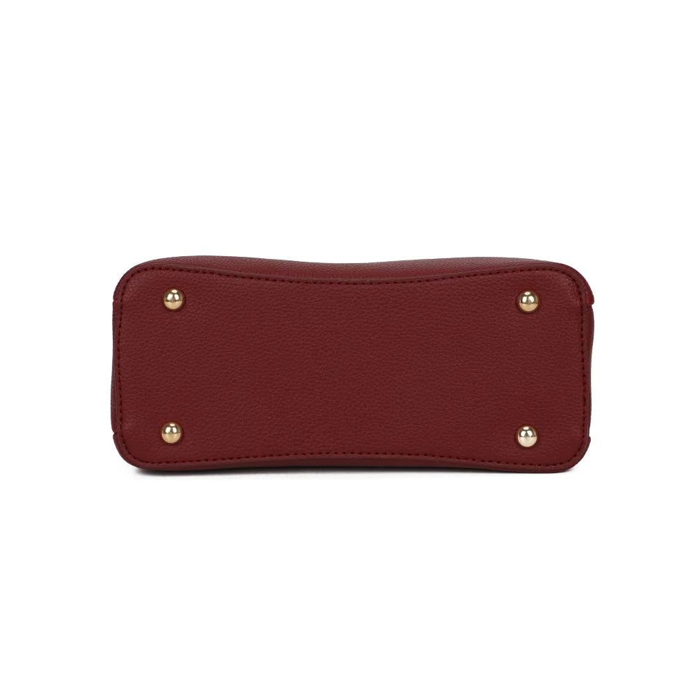Dessous de La Rosella bordeaux, base plate et structurée en simili cuir grainé – réf. DQ-8733