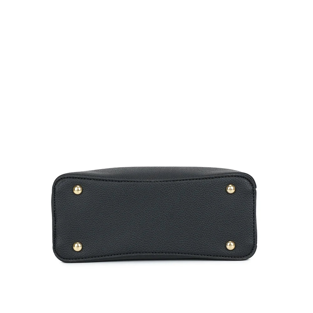 Dessous de La Rosella noir, base plate et structurée en simili cuir grainé – réf. DQ-8733