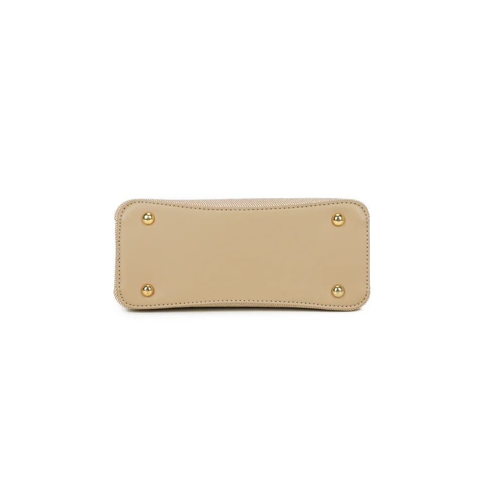 Dessous de La Roxélane taupe : base renforcée munie de pieds métalliques protecteurs – réf. DQ-8655-6