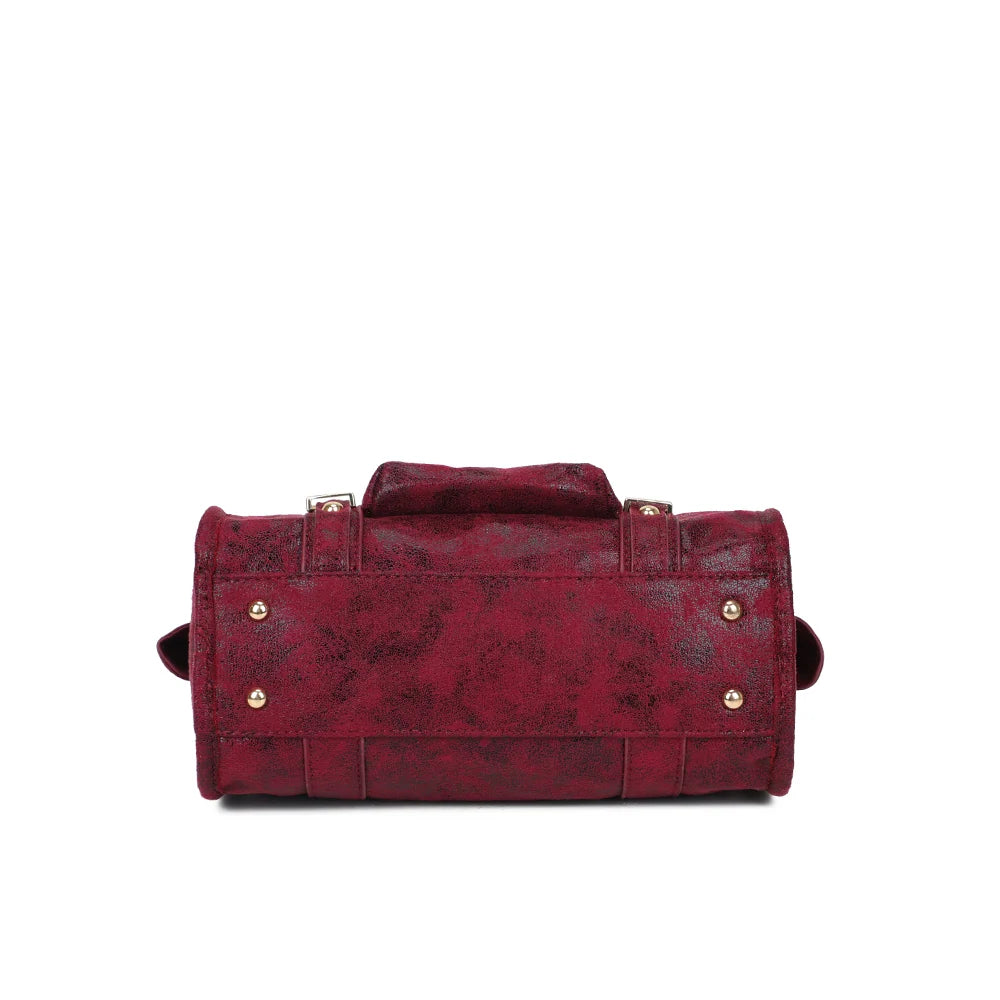 Dessous de La Skyla Velvet bordeaux, vue de la base de sa silhouette compacte – réf. Z-1979-8