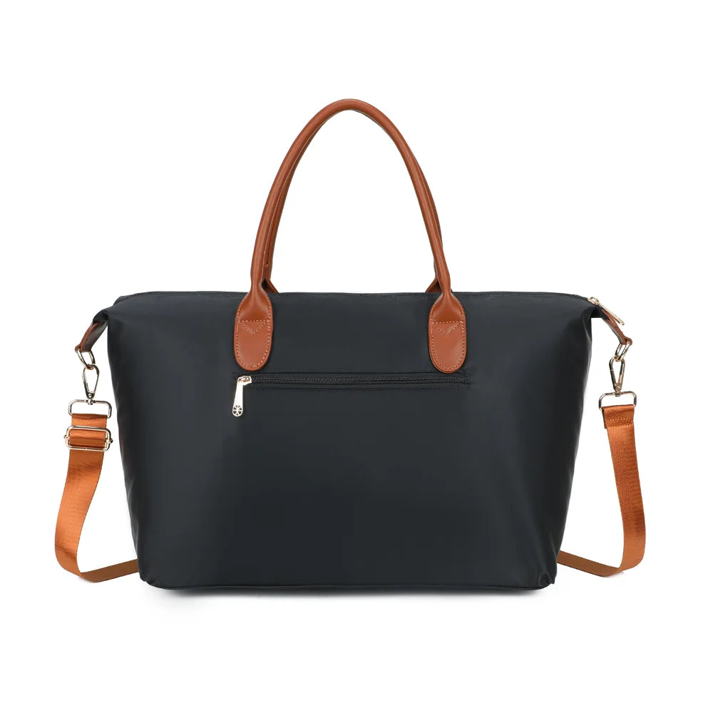 Dos du cabas La Vadrouille Chic noir, avec sa poche zippée pour ranger l’essentiel – réf. Z-04-1