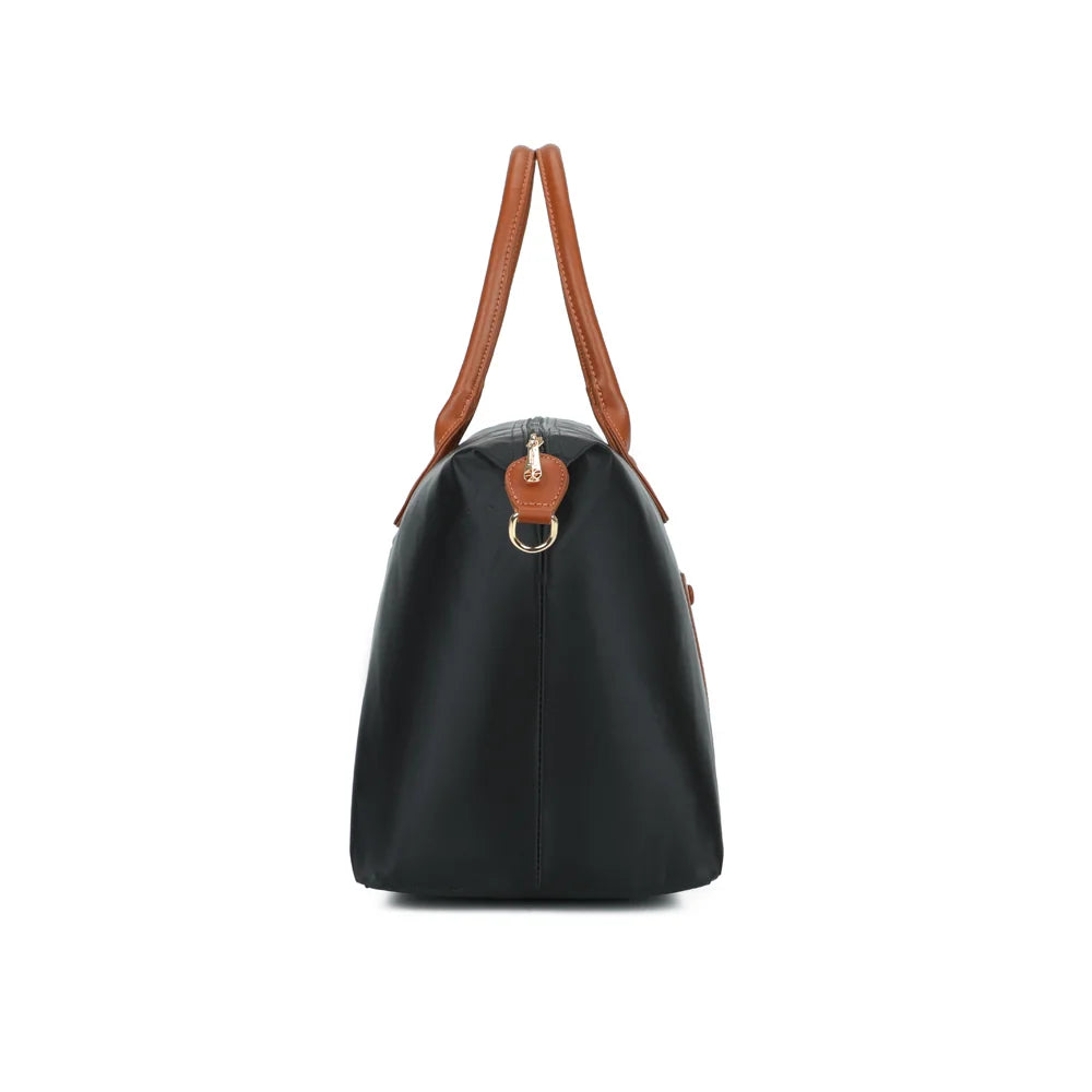 Profil de La Vadrouille Chic noir : soufflet large et mousquetons dorés pour la bandoulière – réf. Z-04-1