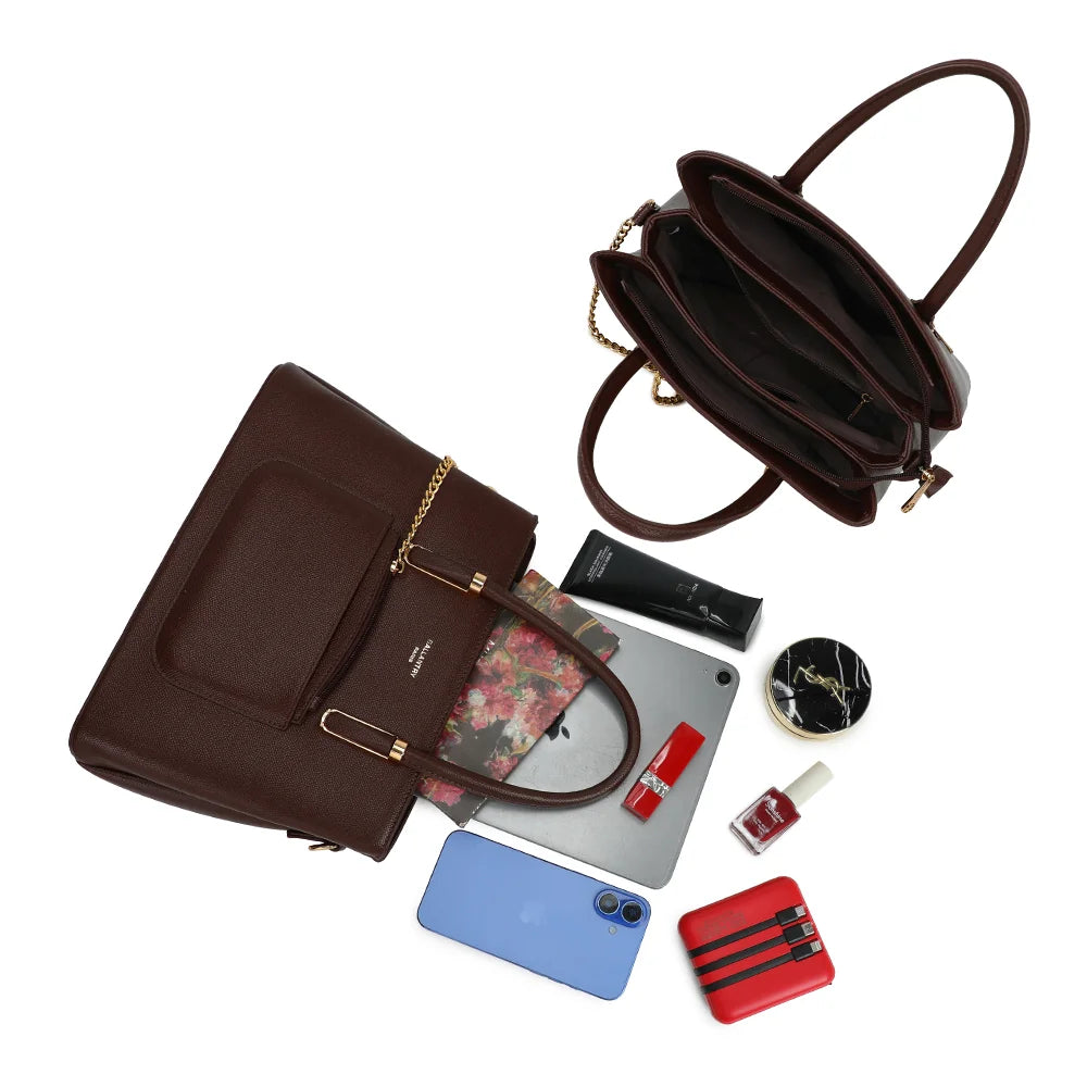 Intérieur compartimenté de La Valdine café pour organiser tablette, téléphone et beauté – réf. M-9464