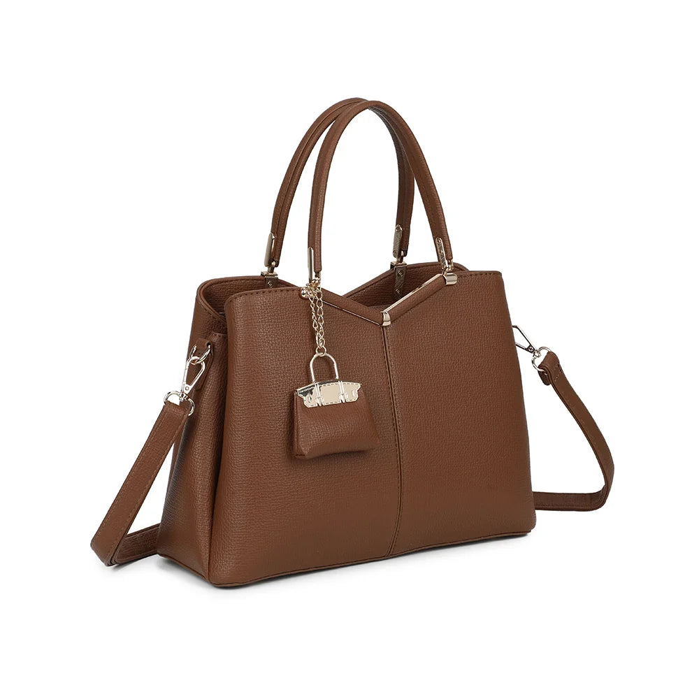 La Vérone marron foncé de trois quarts : silhouette structurée et couture centrale verticale – réf. M-9130-1