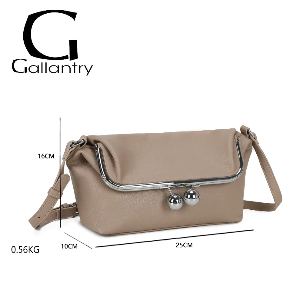 Dimensions de La Violette taupe : 25 × 10 × 16 cm pour 0,56 kg, avec bandoulière réglable – réf. R-2087