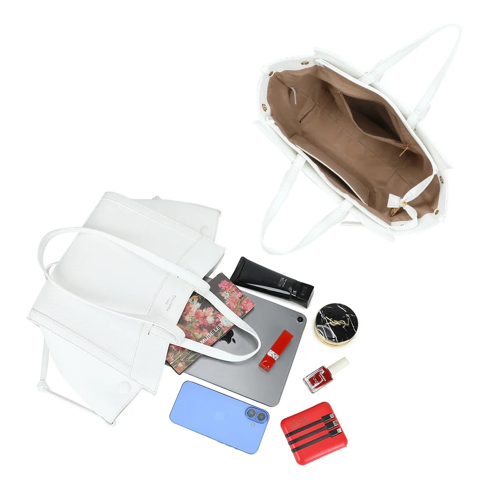 Intérieur du Laguna blanc : doublure synthétique et poche zippée pour les petits essentiels – réf. R-2029