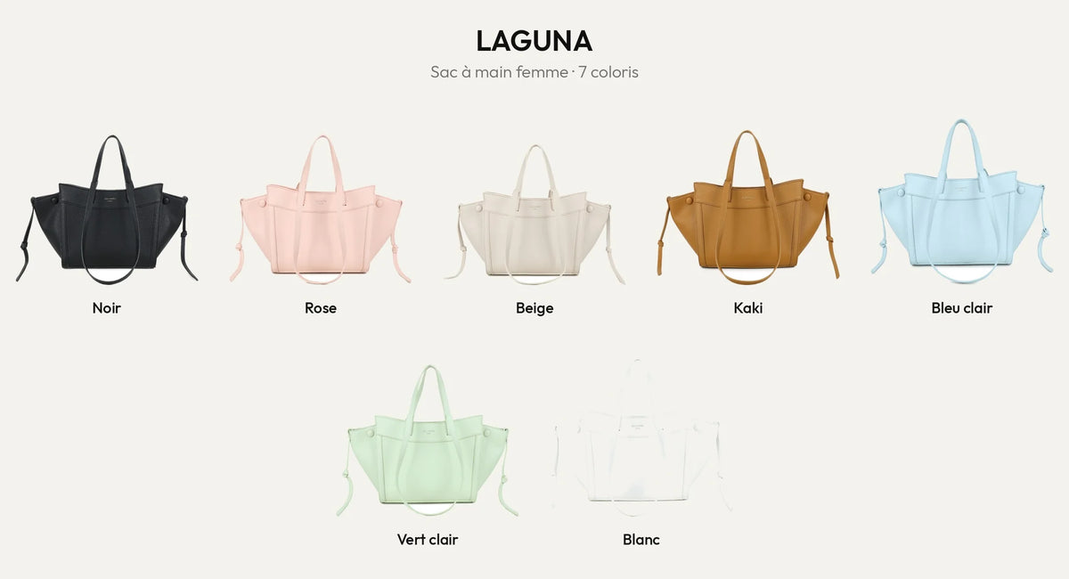 Sac à main femme Laguna en simili cuir grainé, les 7 coloris – Gallantry Paris – réf. R-2029