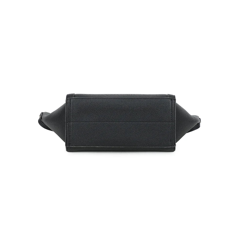 Dessous du Laguna noir : base rectangulaire de 26 × 11 cm en simili cuir grainé – réf. R-2029