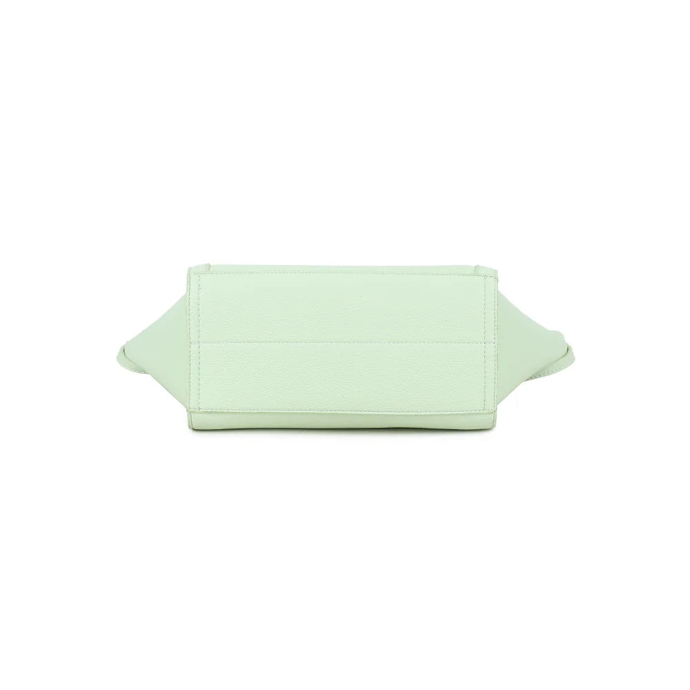 Dessous du Laguna vert clair : base rectangulaire de 26 × 11 cm en simili cuir grainé – réf. R-2029