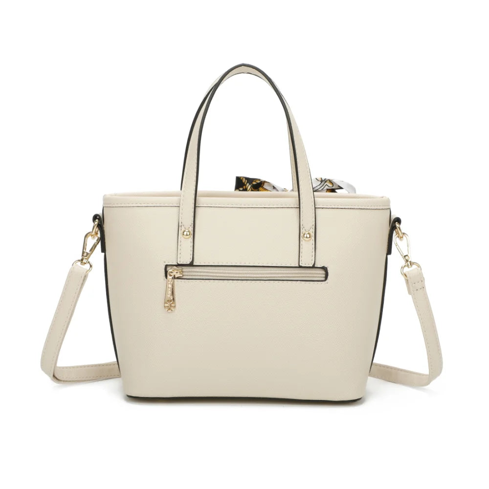 Le Amélis beige vu de dos : ligne structurée et anses assorties au corps du sac – réf. M-9401-2