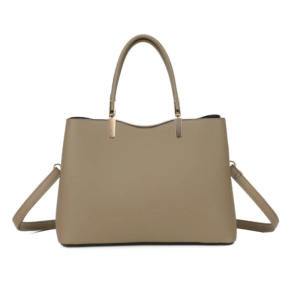 Dos du Le Azalée taupe foncé, lignes épurées et surface en simili cuir grainé – réf. DQ-8741