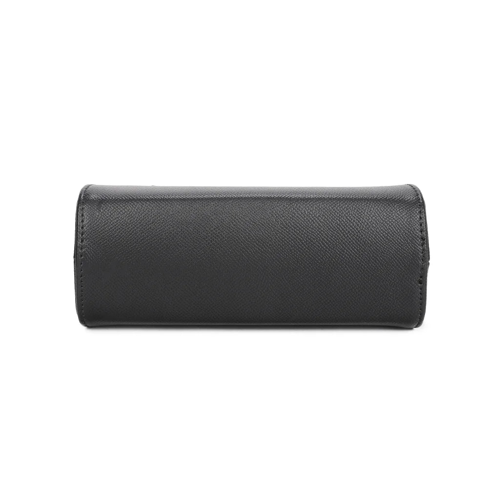 Dessous du sac Le Bastien noir, pour apprécier sa base structurée de 20,5 × 8 cm – réf. HY-5432-1
