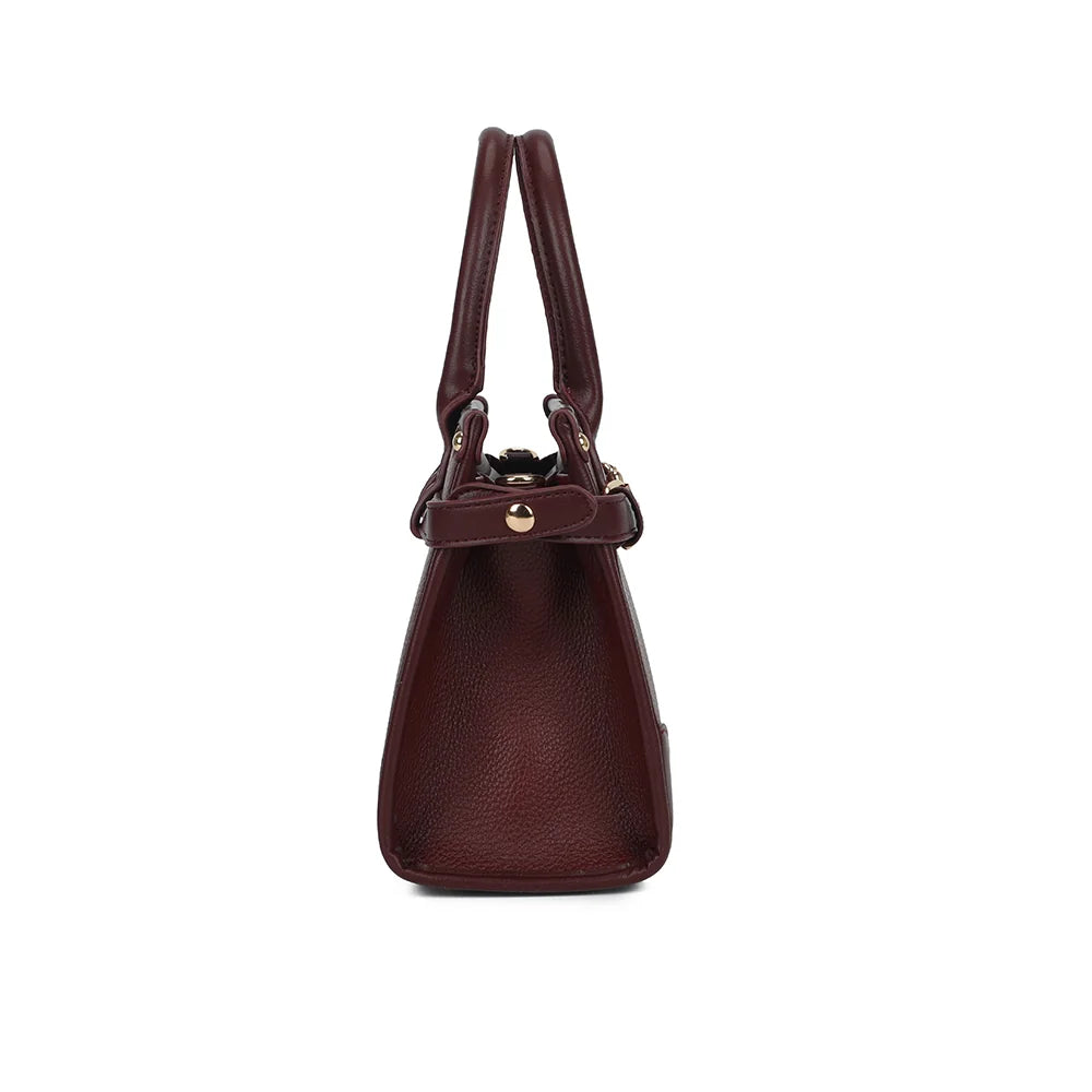 Profil du Le Belmont bordeaux : 10 cm de profondeur pour un sac compact qui garde sa forme – réf. R-2062