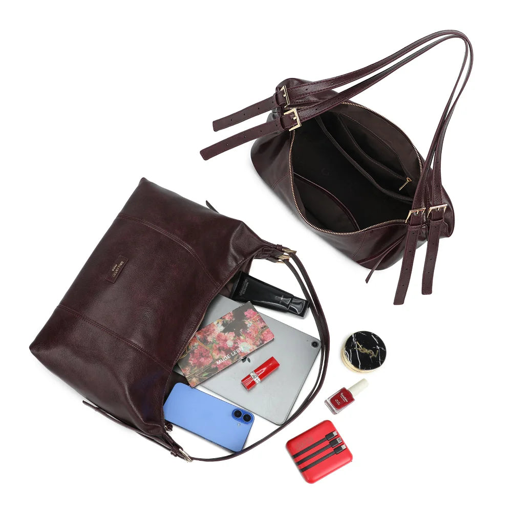 Intérieur du Brumaire bordeaux : compartiment zippé et plusieurs poches pour organiser vos essentiels – réf. JC-53012