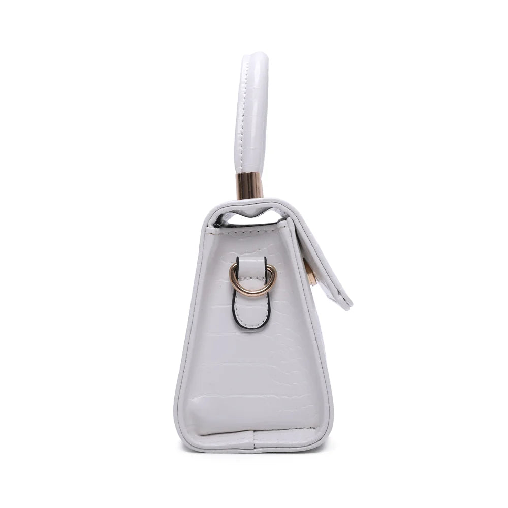 Profil du Le Brunello blanc : format compact de 8 cm de profondeur et anneau doré latéral – réf. HY-5406