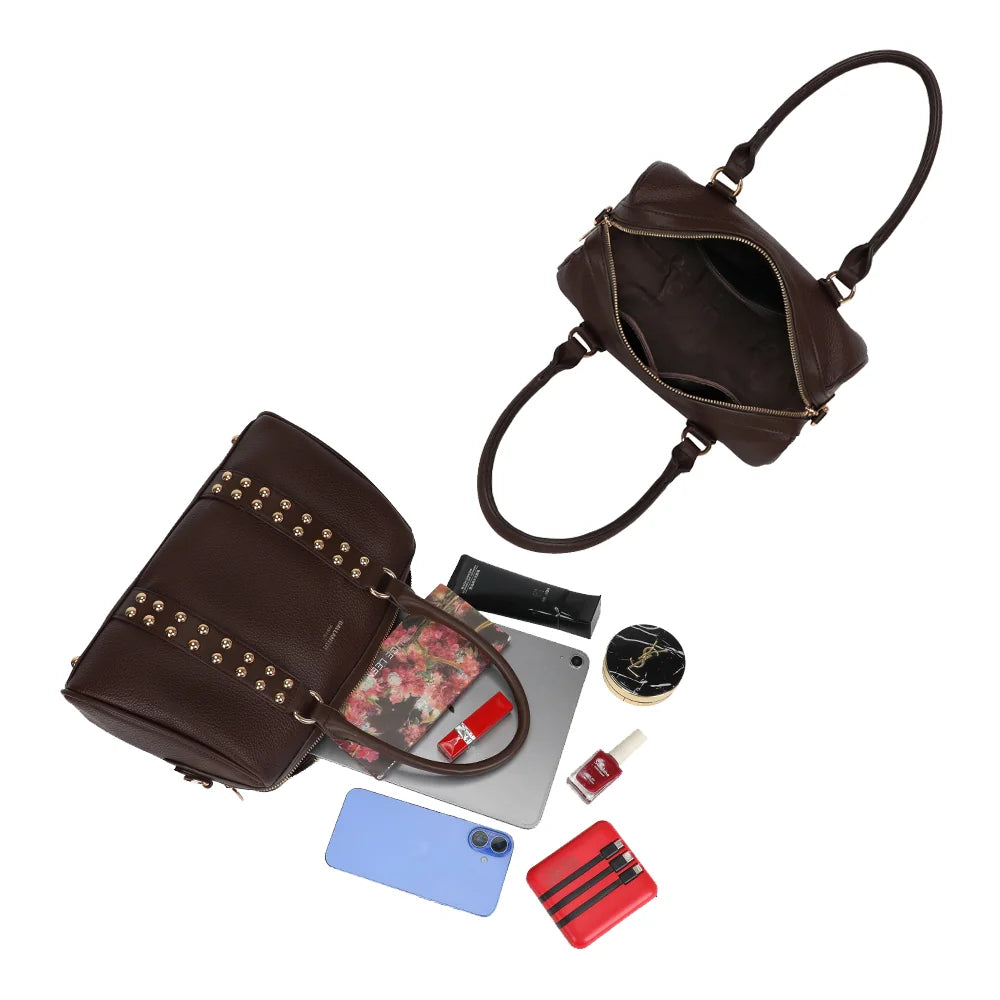 Intérieur du Le Calven café : grand compartiment zippé pour tablette, téléphone et beauté – réf. R-2079