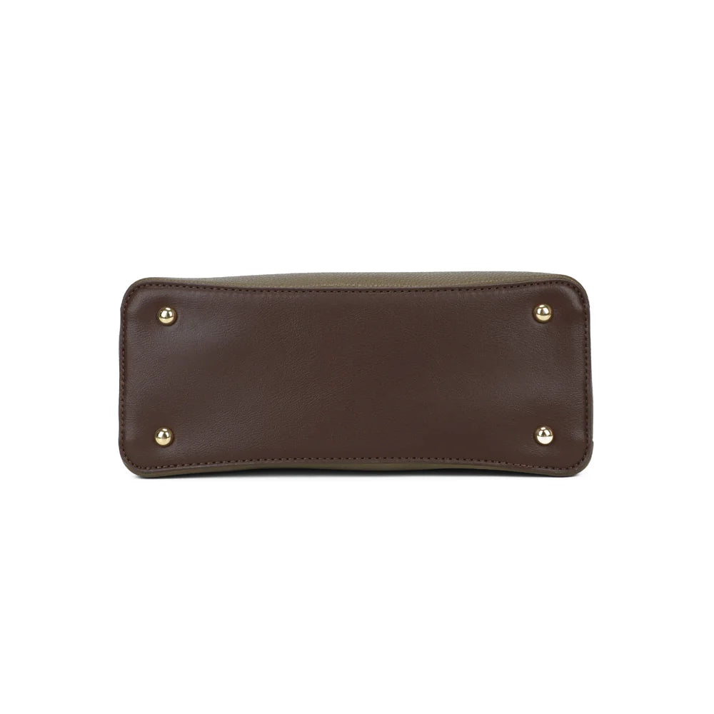 Dessous du sac Le Cardinal vert foncé, base rectangulaire en simili cuir grainé – réf. DQ-8736