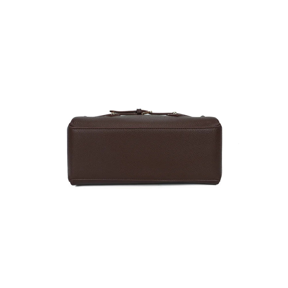 Dessous du Castille café : base rectangulaire qui donne au sac sa belle tenue structurée – réf. R-2064
