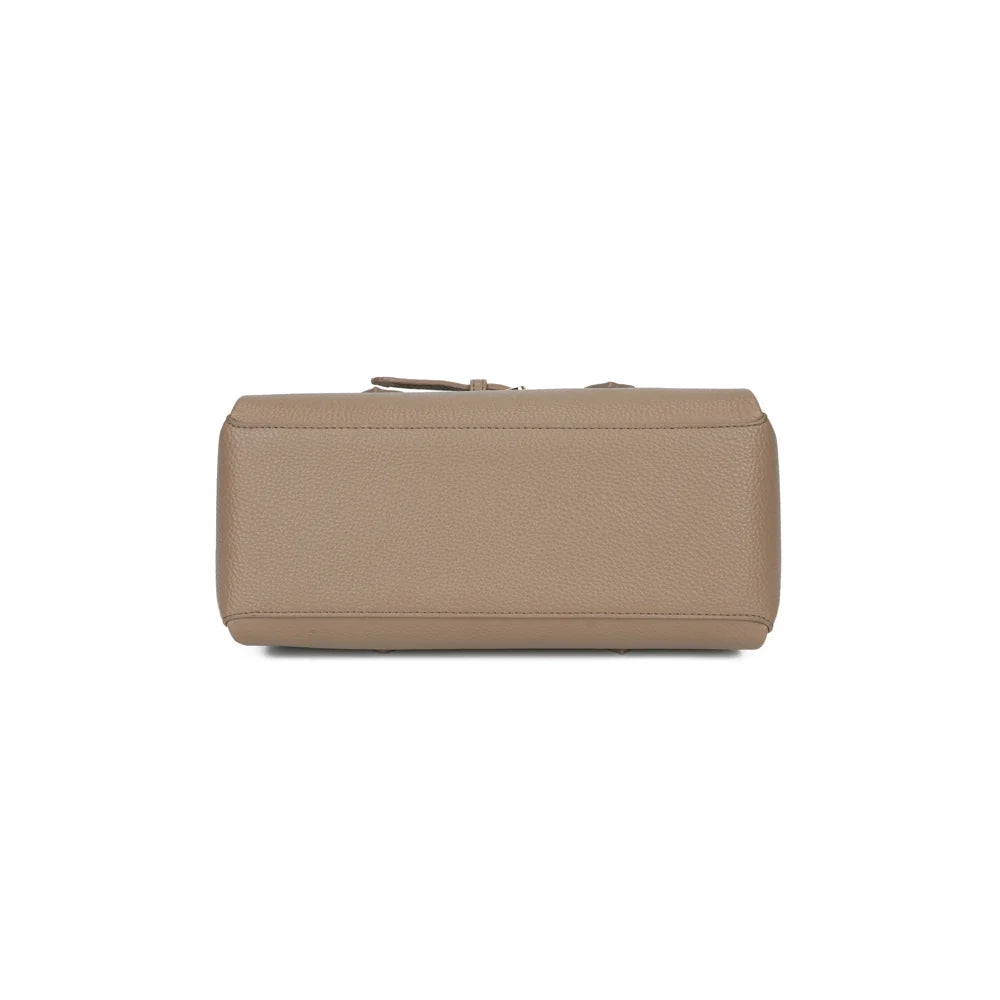 Dessous du Castille taupe : base rectangulaire qui donne au sac sa belle tenue structurée – réf. R-2064
