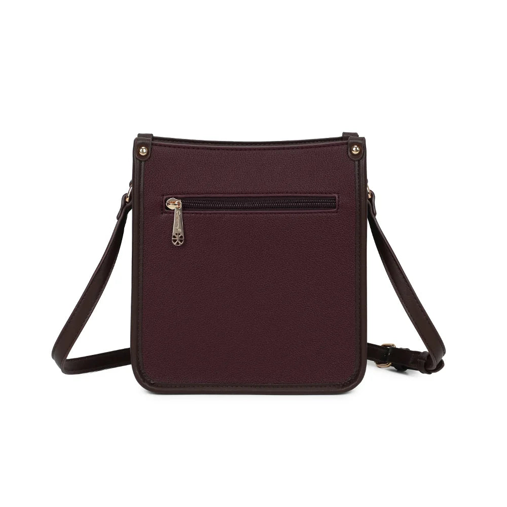 Dos du sac Le Corvès bordeaux avec sa poche zippée pour garder les petits objets à portée de main – réf. R-2071