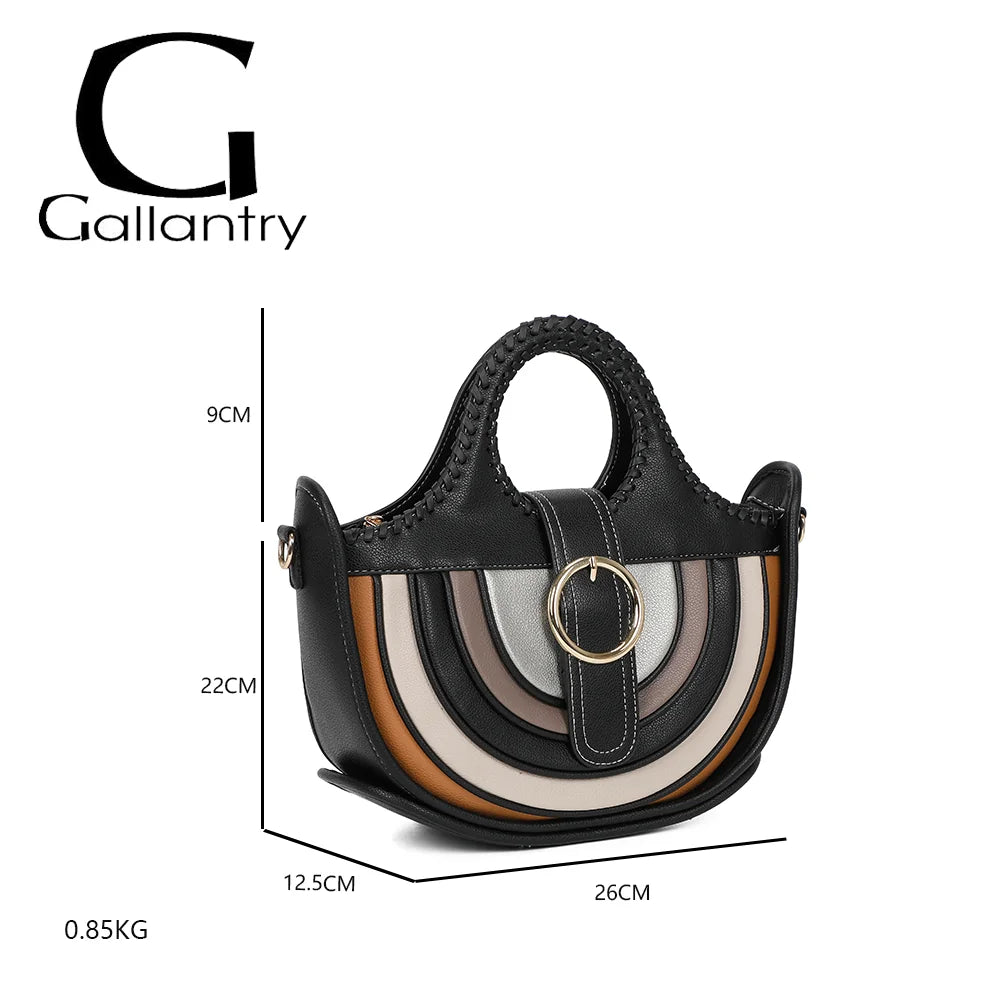 Dimensions du Crescendo noir : 26 × 12,5 × 22 cm, anses de 9 cm, poids 0,85 kg – réf. A-9104