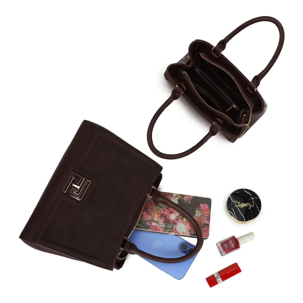 Intérieur du Delsane café : compartiments et poche centrale zippée pour organiser ses essentiels – réf. G-7512
