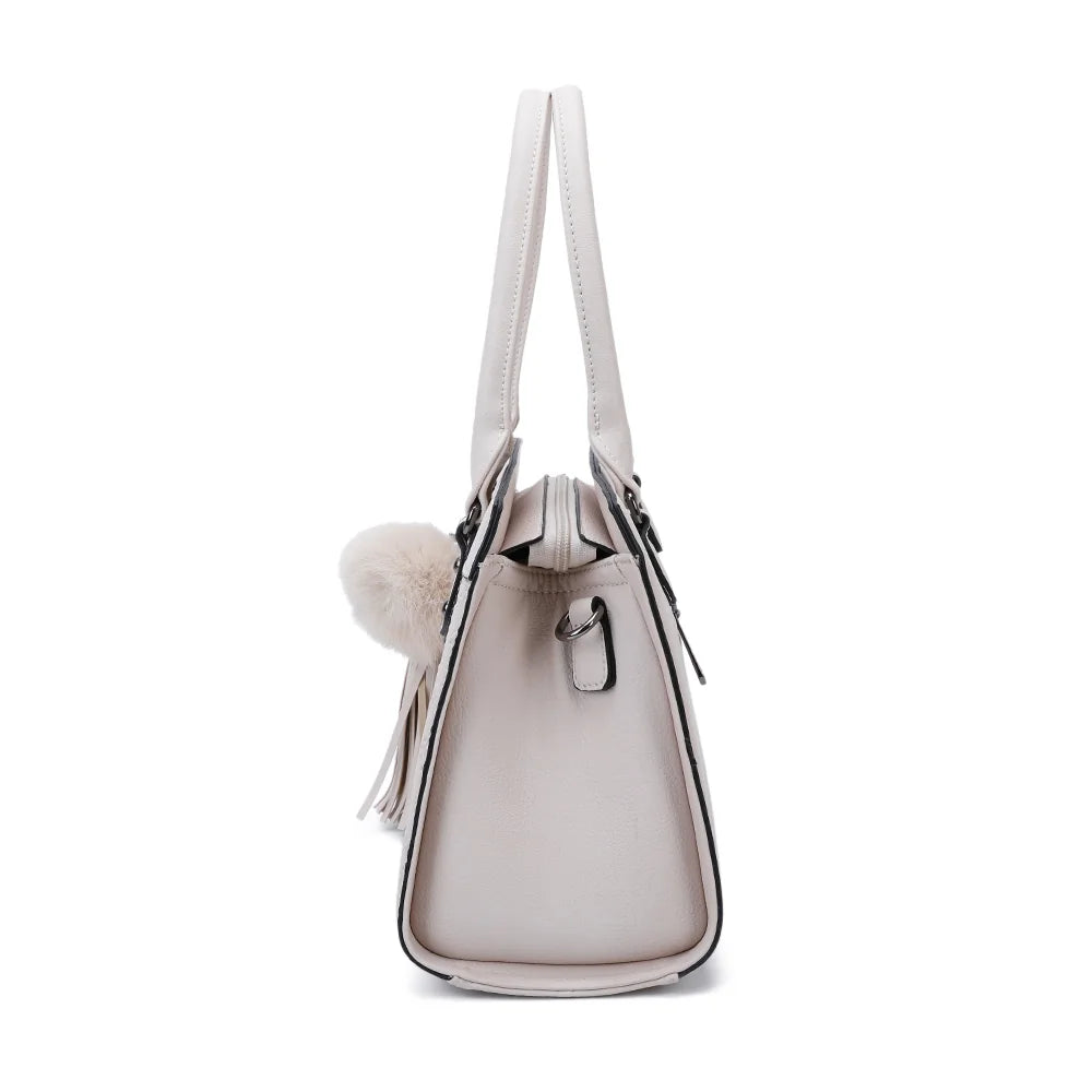Profil du Le Diane beige : 14 cm de profondeur et attaches de la bandoulière amovible – réf. R-1501