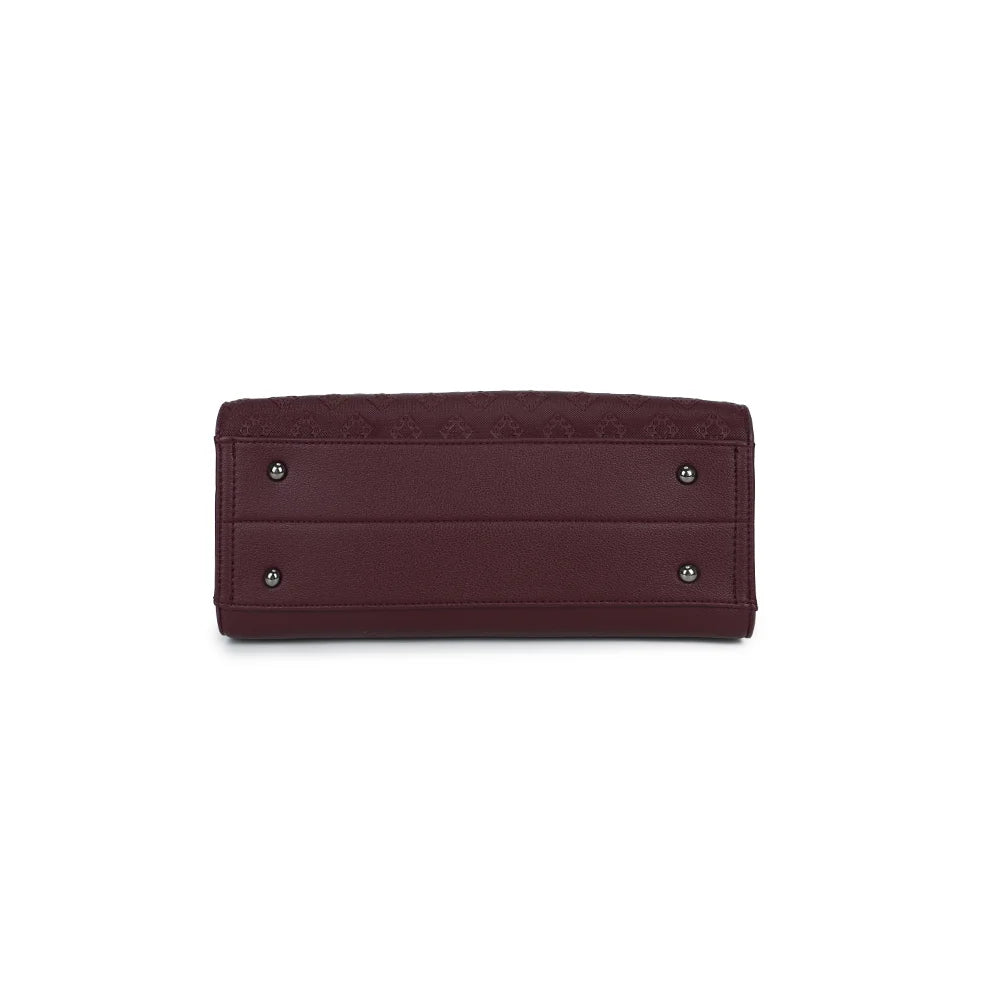 Vue du dessous du Le Diane bordeaux, sur toute sa largeur de 33 cm et sa profondeur de 14 cm – réf. R-1501