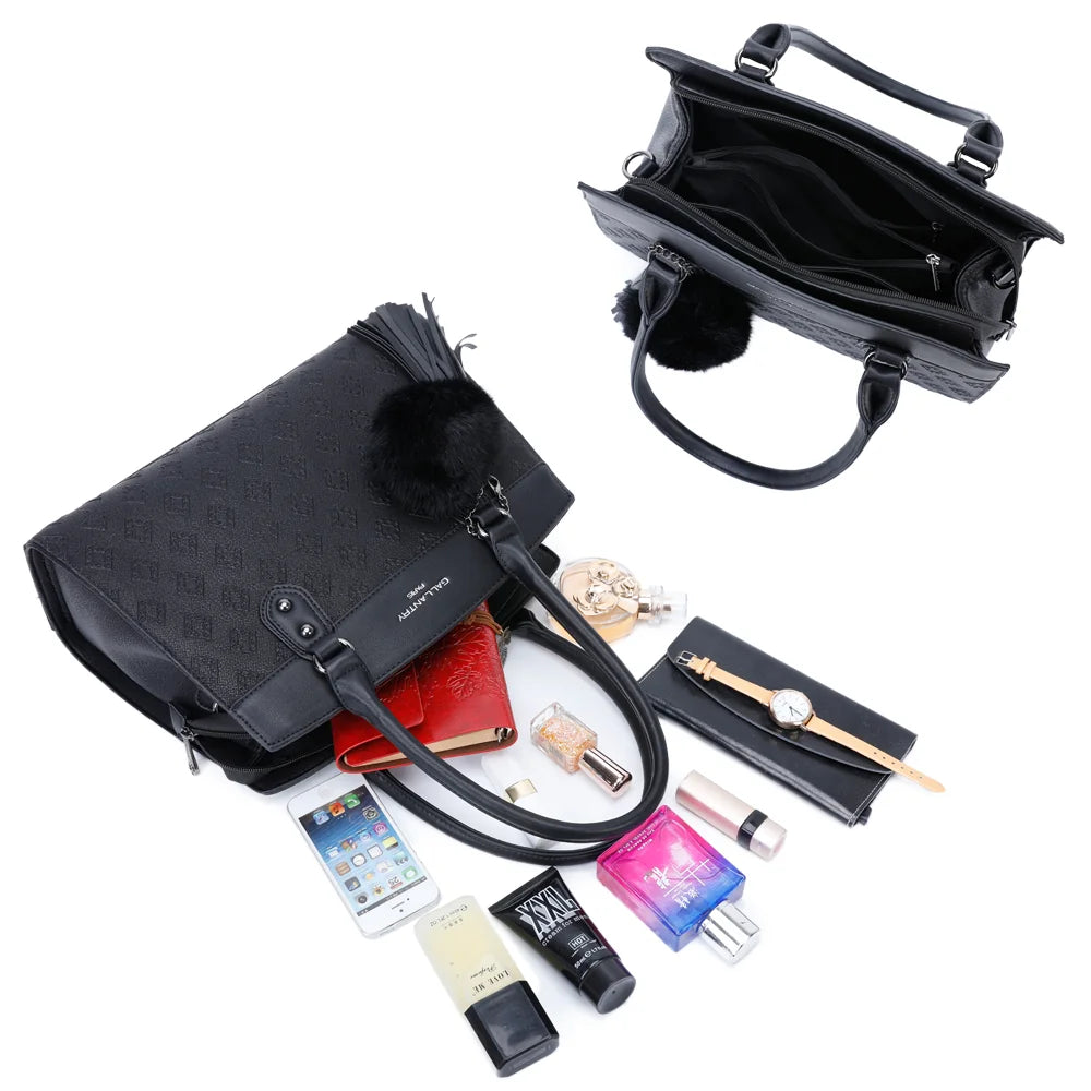Intérieur compartimenté du Le Diane noir : tablette, téléphone et essentiels du quotidien – réf. R-1501