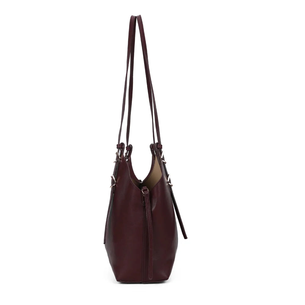 Élance bordeaux de profil : un soufflet de 13 cm pour glisser tous vos essentiels – réf. A-8721-1