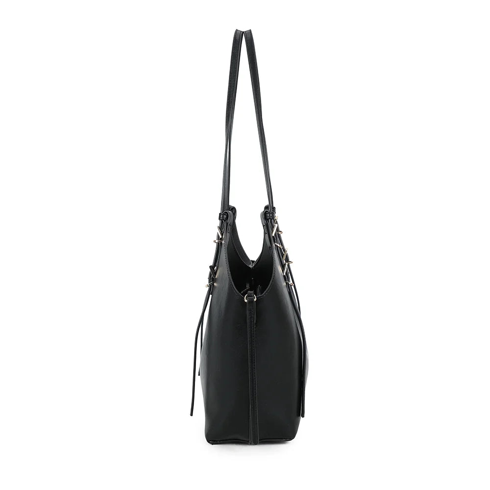 Élance noir de profil : un soufflet de 13 cm pour glisser tous vos essentiels – réf. A-8721-1
