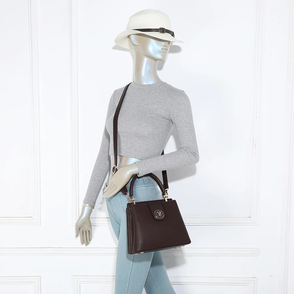 Sac à main femme Le Florentin coffee porté, à la main ou en bandoulière amovible – réf. A-9121-1