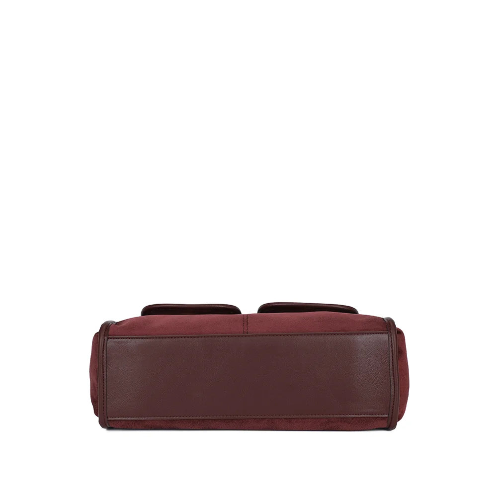 Dessous du Harper bordeaux, base effet suédine soulignée par des passepoils contrastés – réf. R-2056