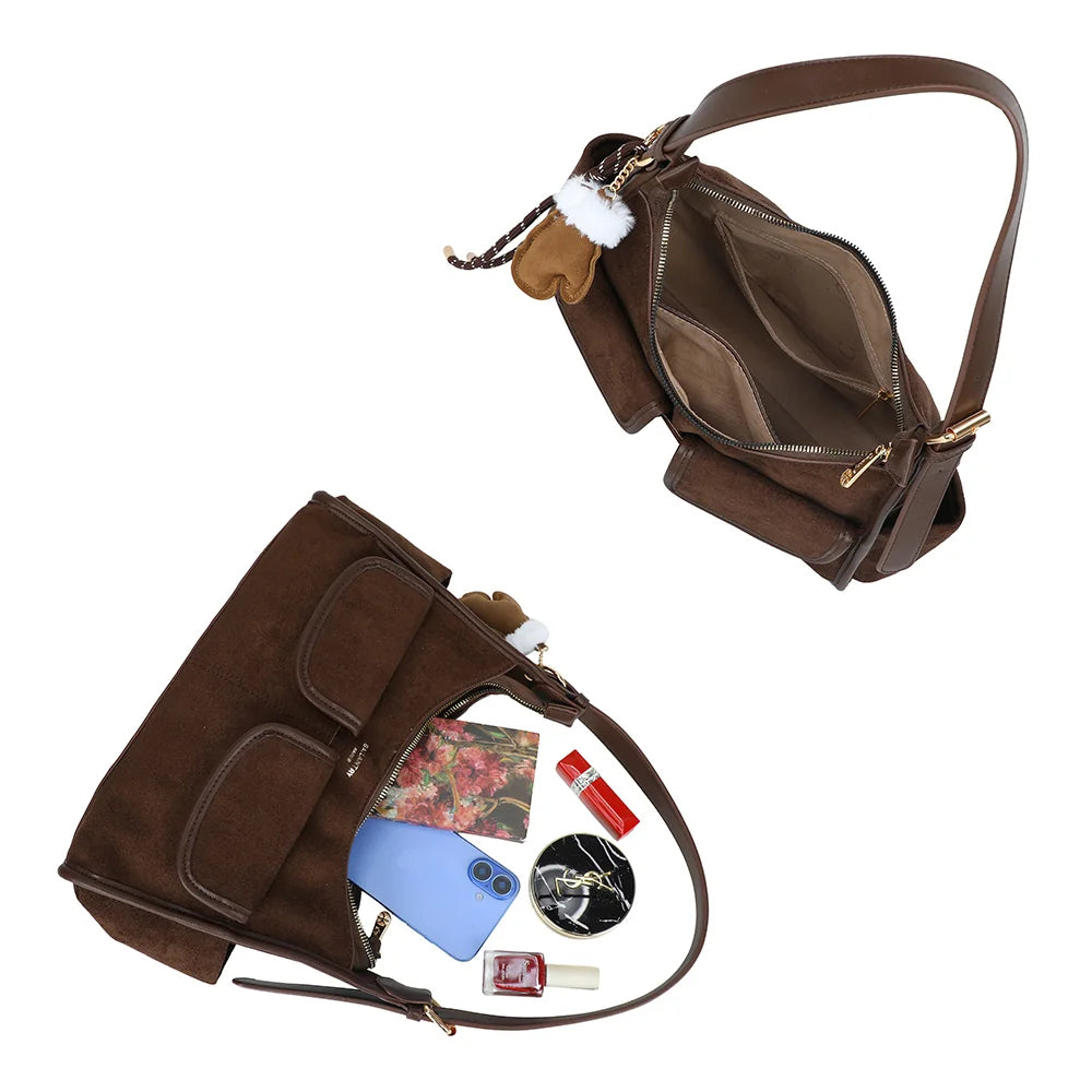 Intérieur du Harper café zippé : téléphone, carnet et maquillage trouvent leur place – réf. R-2056