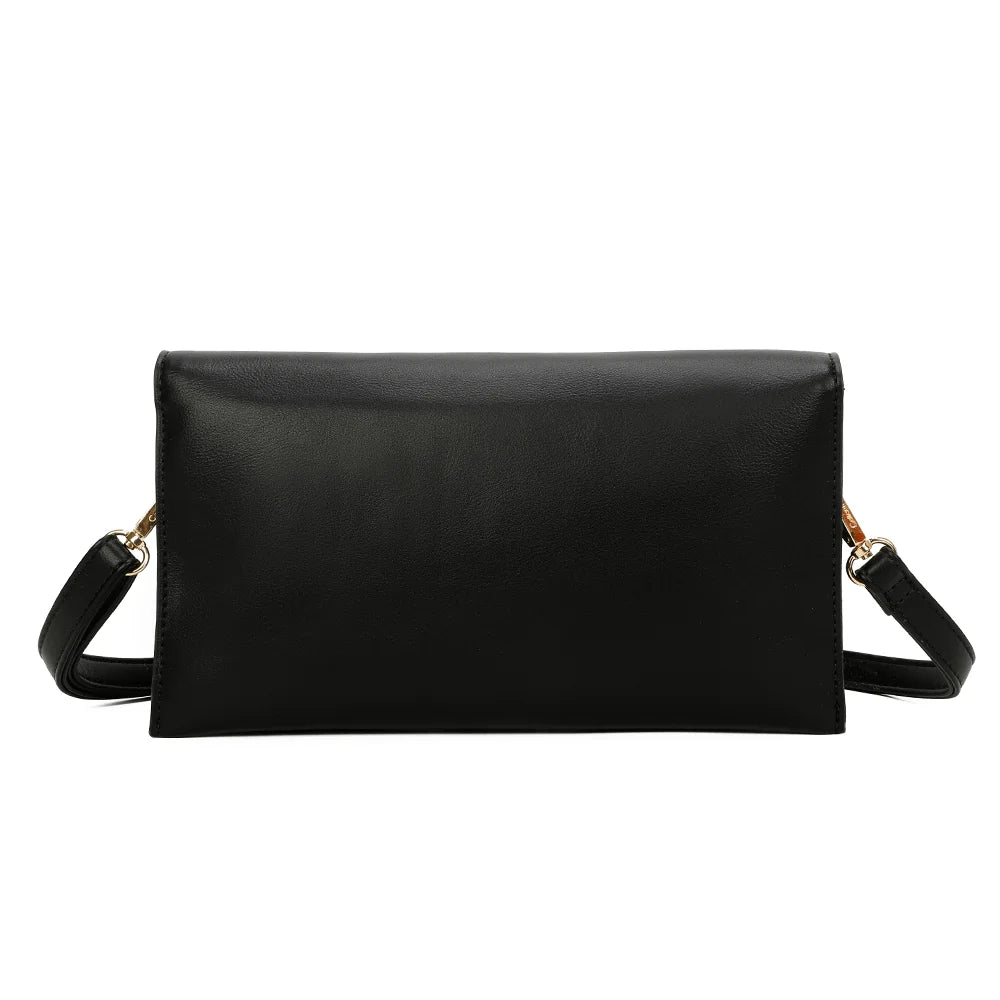 Dos de la pochette Le Joyau noir, ligne épurée et surface synthétique lisse aux bords passepoilés – réf. R-1682