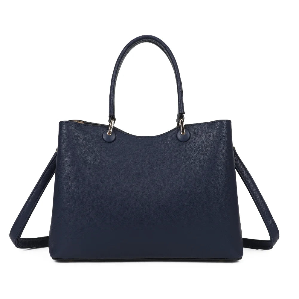 Dos du sac Le Lazare bleu foncé, une surface synthétique finement texturée aux lignes épurées – réf. G-7510