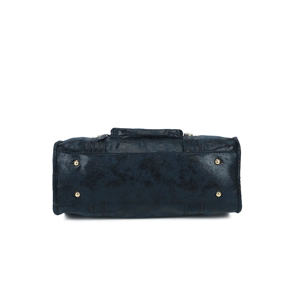 Dessous du Luxor bleu foncé : base large pour un sac cabas qui tient bien sa forme – réf. M-1979-10