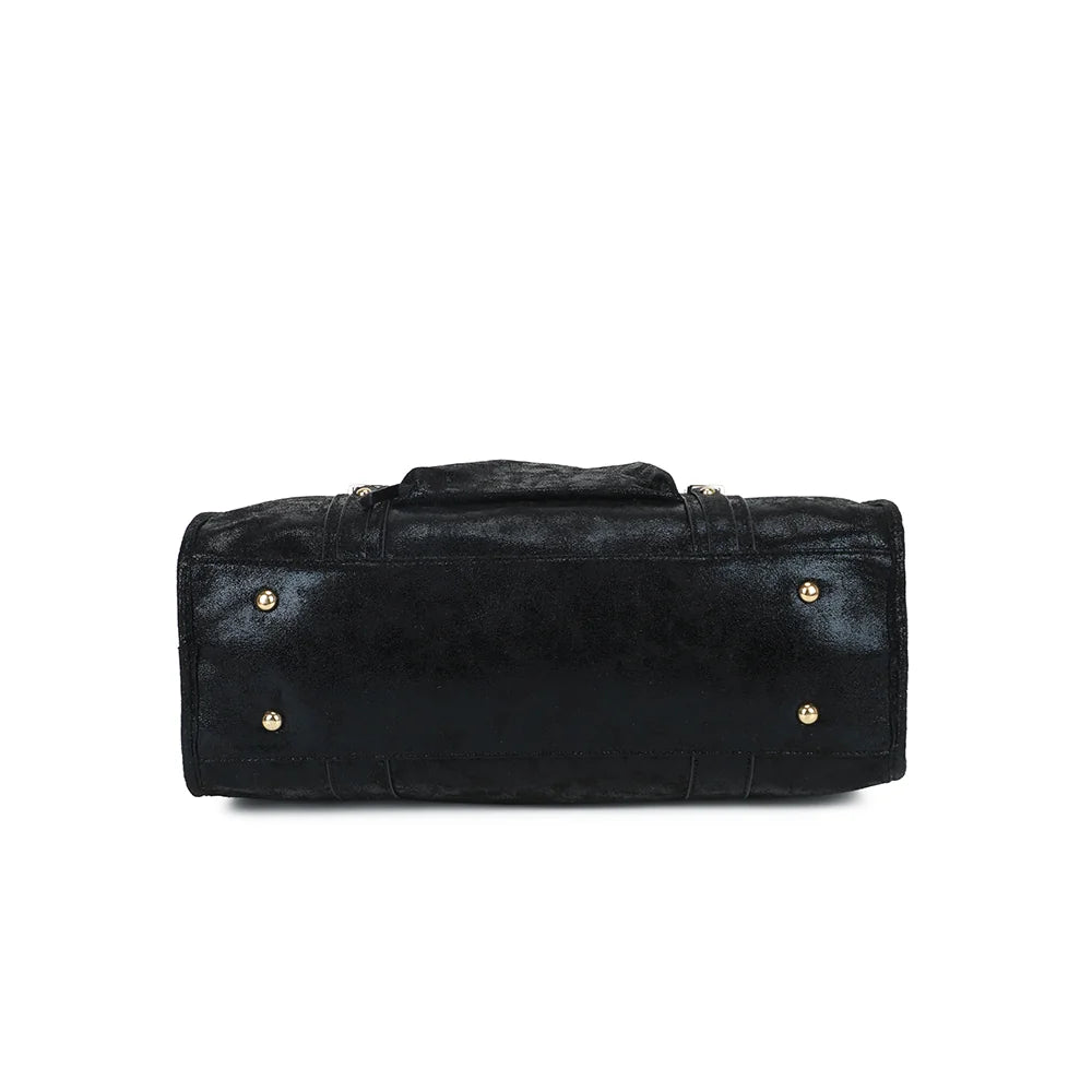 Dessous du Luxor noir : base large pour un sac cabas qui tient bien sa forme – réf. M-1979-10