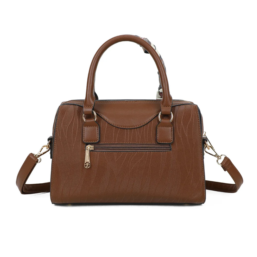 Dos du Mazarine marron foncé avec sa poche zippée pour garder les petits objets à portée de main – réf. M-9446