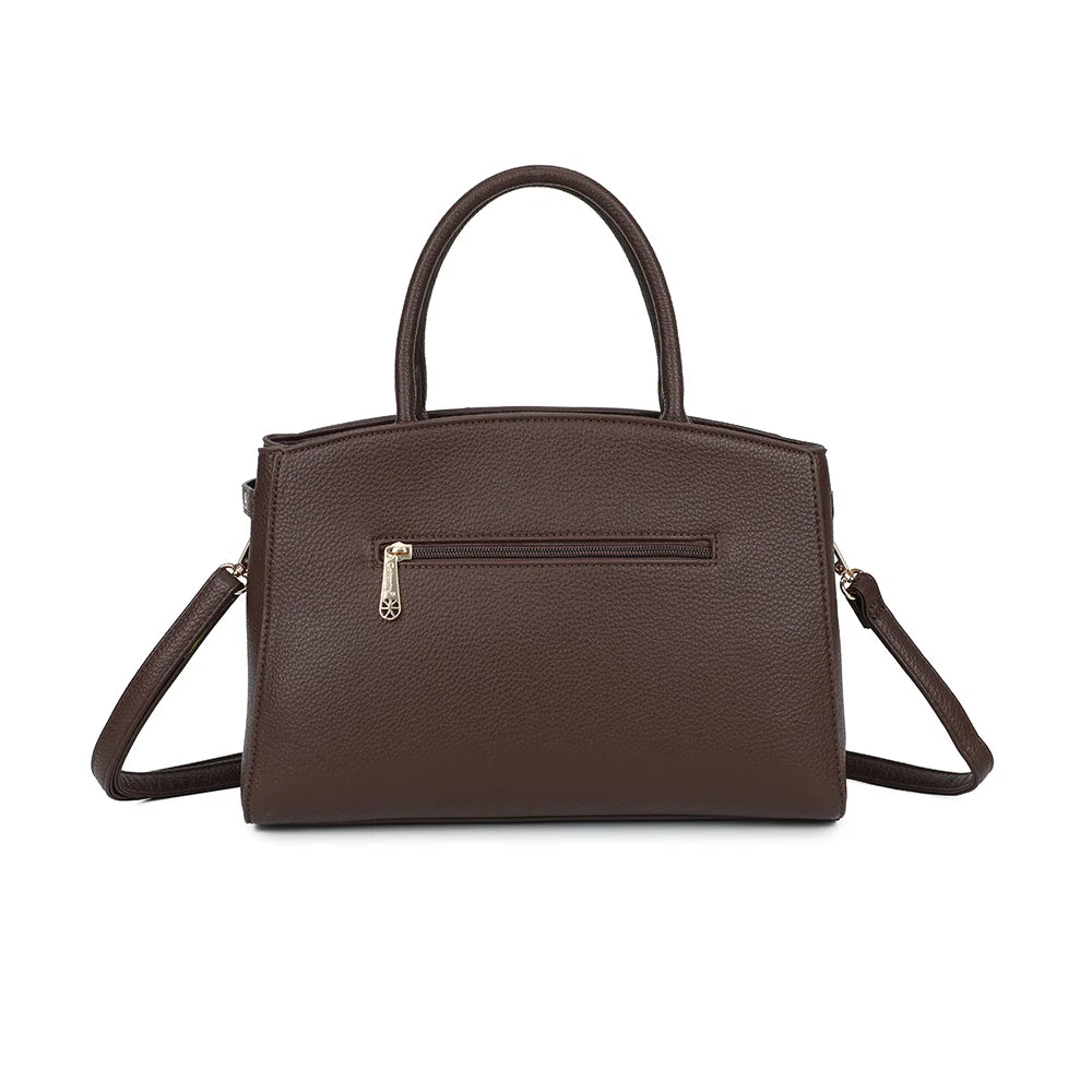 Dos du Monceau café avec sa poche extérieure zippée, pratique pour les petits essentiels – réf. KJ-62097