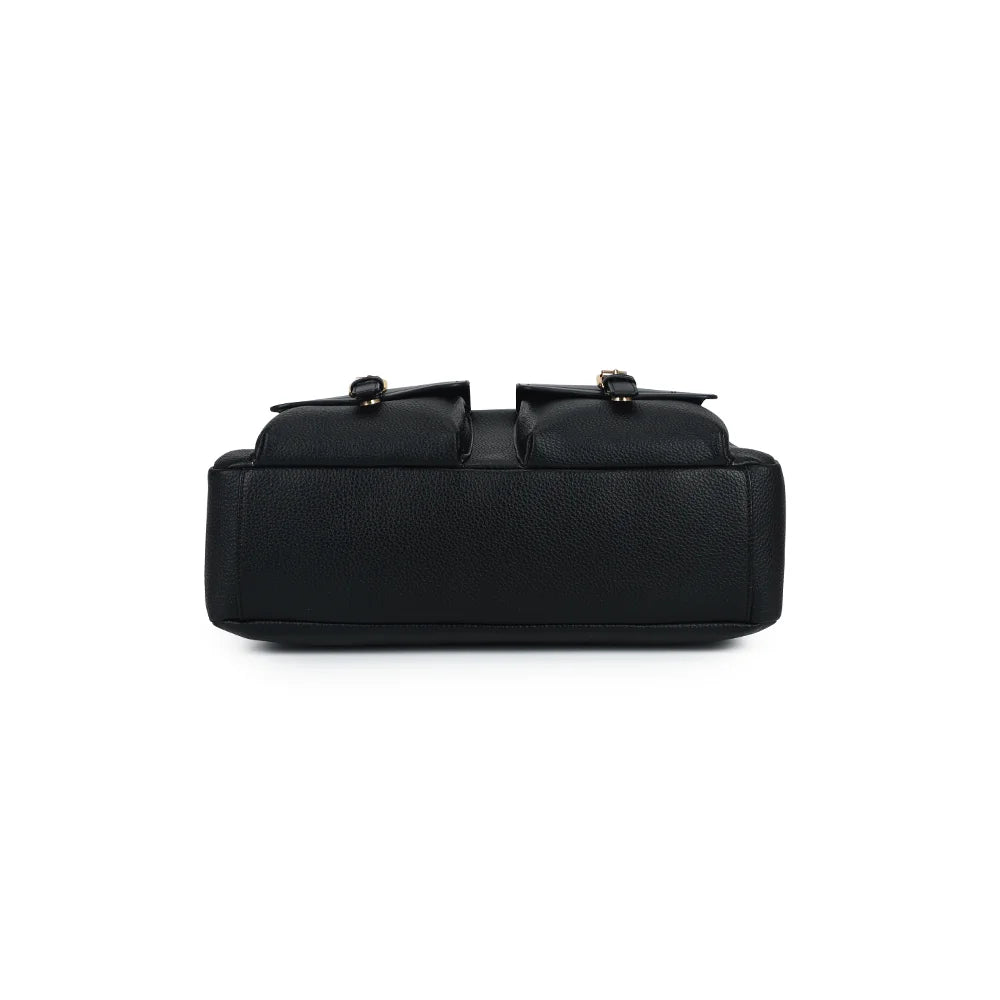 Dessous du Le Monroe noir : base rectangulaire qui garde le sac bien droit une fois posé – réf. R-2055