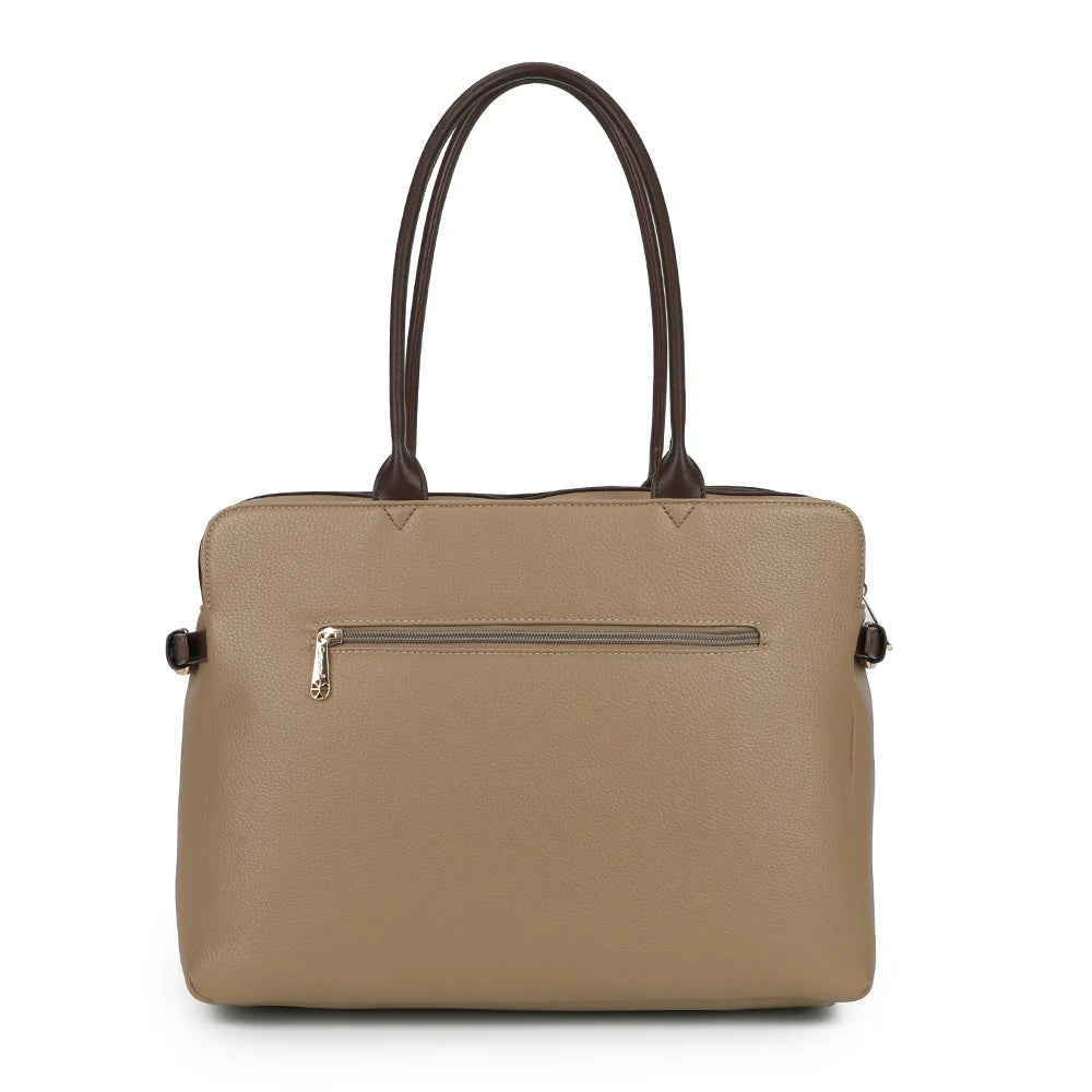 Le Monroe taupe foncé vu de dos : façade arrière lisse et deux anses d’épaule assorties – réf. R-2055