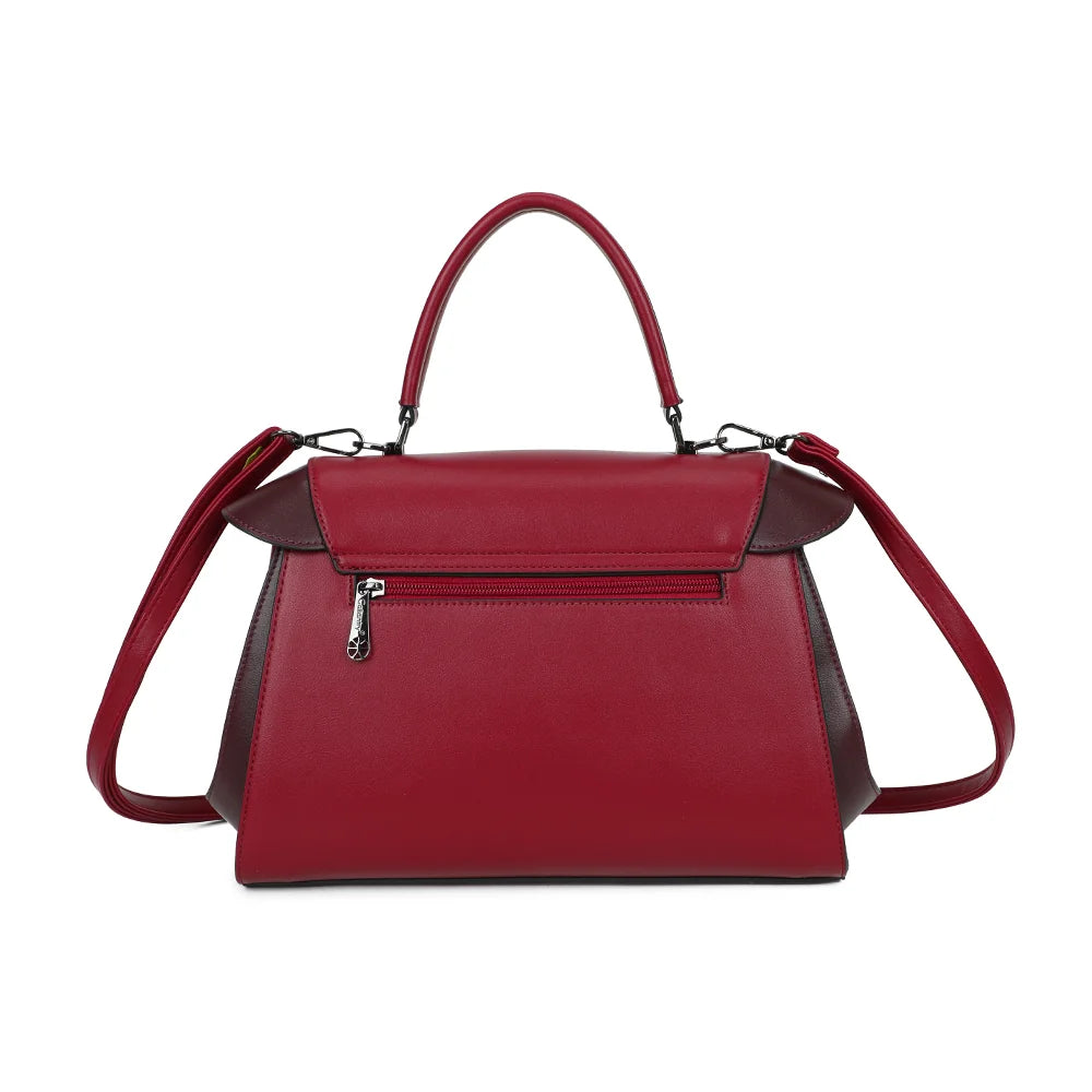 Dos du Montalto rouge foncé avec sa poche zippée pour garder les petits objets à portée de main – réf. LS-76006