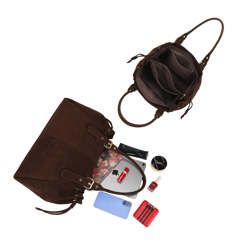 Intérieur du Montélia coffee : plusieurs compartiments et de la place pour une tablette et un téléphone – réf. M-62080-6