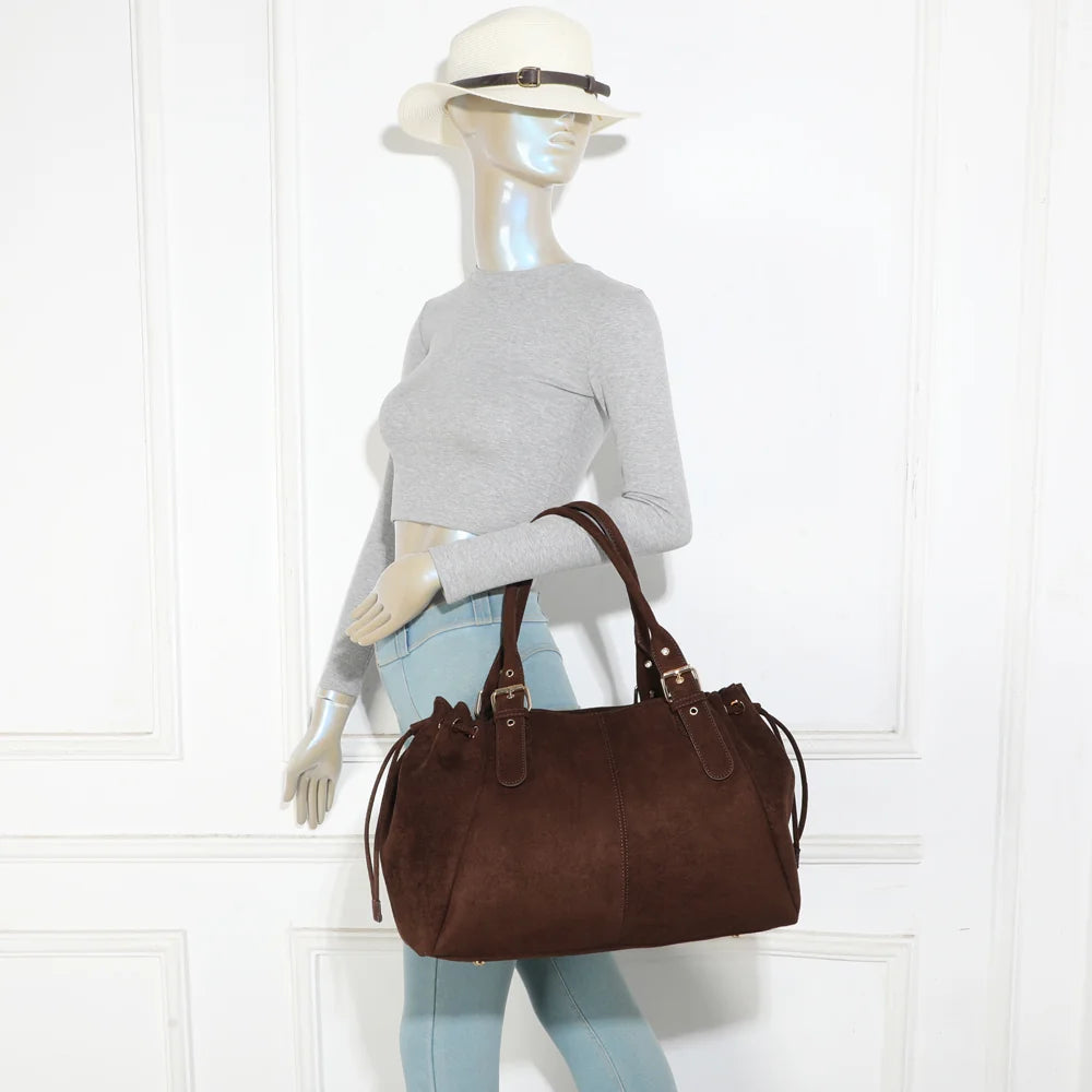 Sac porté épaule femme Le Montélia coffee, porté à l’épaule grâce à ses anses de 19 cm – réf. M-62080-6