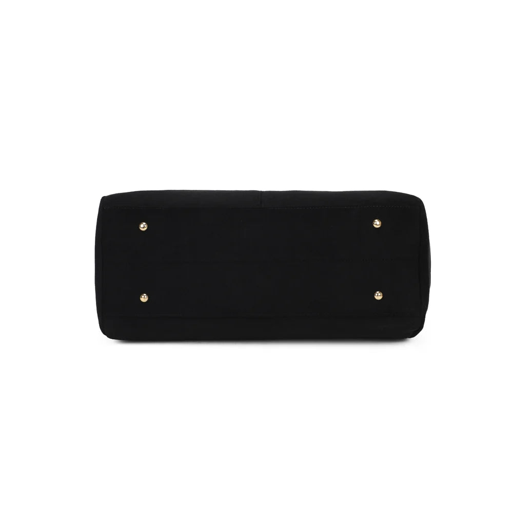 Dessous du Montélia noir : fond large de 39 × 13 cm, dans la même finition à l’aspect suédé – réf. M-62080-6