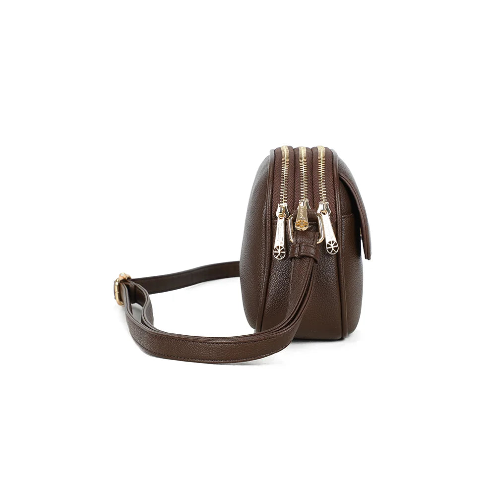Profil du Naëlia café : format compact de 8 cm de profondeur et tirettes de zip dorées – réf. A-9137-1