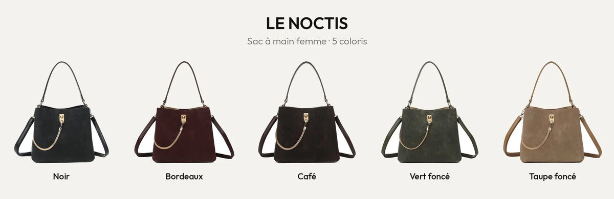Le Noctis, sac à main femme à chaîne dorée, en 5 coloris – Gallantry Paris – réf. G-7504-2