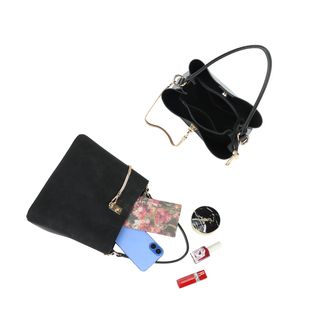 Intérieur du Noctis noir : compartiment central zippé pour ranger les essentiels – réf. G-7504-2