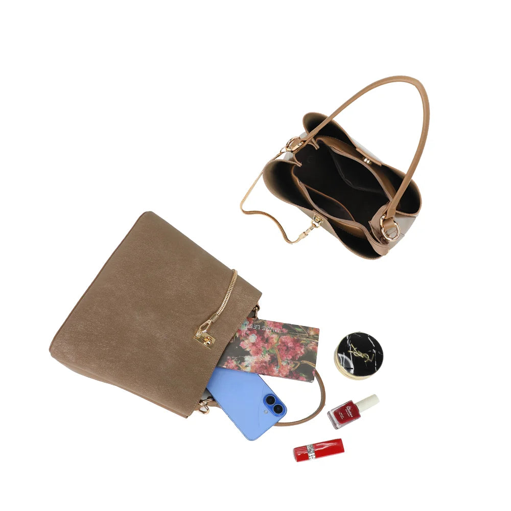 Intérieur du Noctis taupe foncé : compartiment central zippé pour ranger les essentiels – réf. G-7504-2
